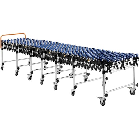 Global Industrial 24W Portable Flexible & Expandable Conveyor, Nylon Skate Wheels, 6'2 to 24'8 168111